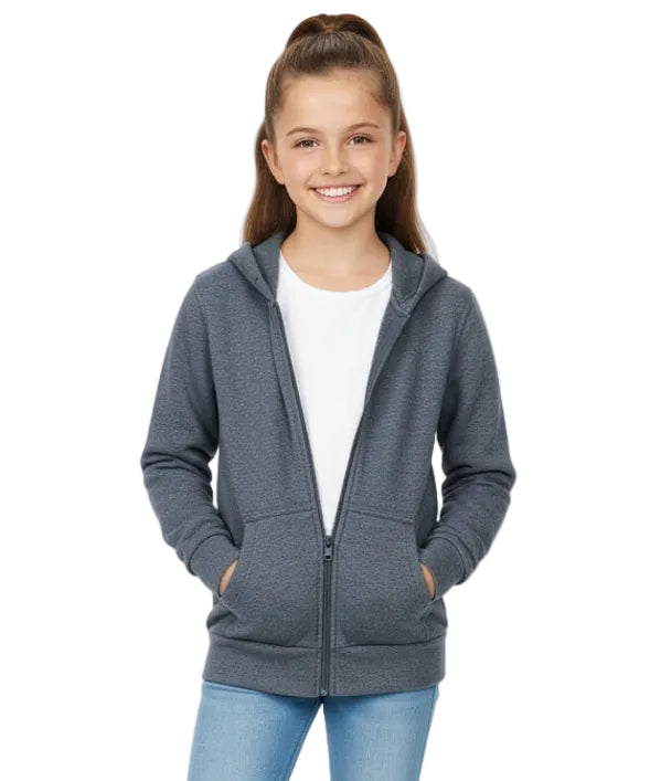 Premium Fleece Zip UP Hoodie - D. Grey (4/5-16) 8.25 Per Piece BWU11