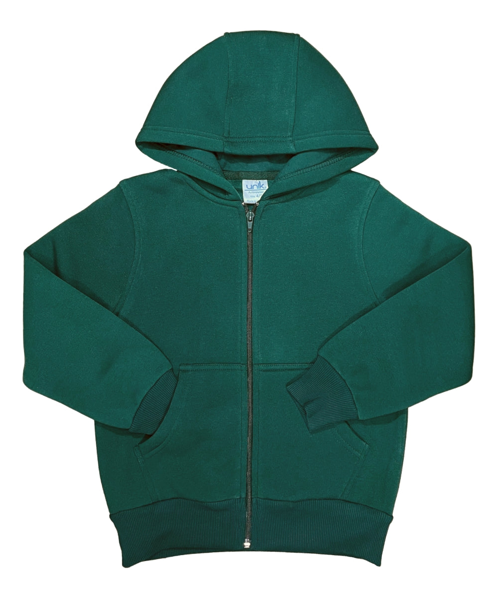 Fleece Zipper Hoodie Hunter Green - Unisex (4/5-16) 8.25 Per Piece BWU11