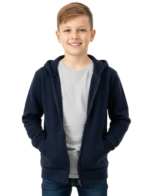 Premium Fleece Zip UP Hoodie - Navy (4/5-16) 8.25 Per Piece BWU11