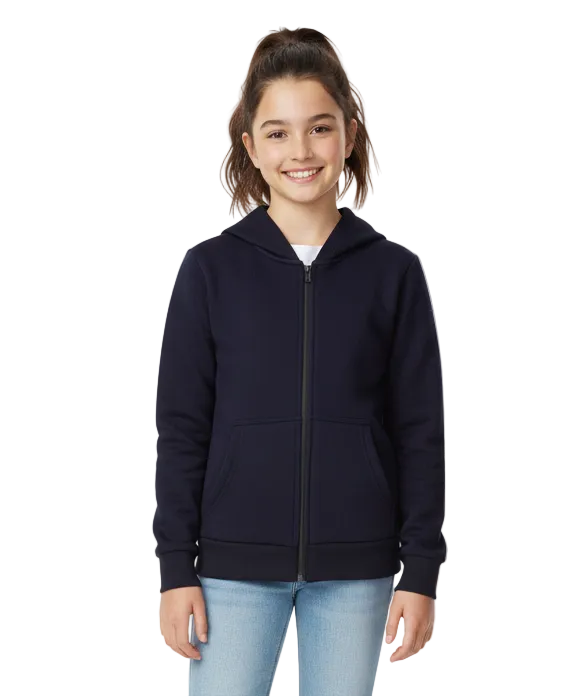 Premium Fleece Zip UP Hoodie - Navy (4/5-16) 8.25 Per Piece BWU11