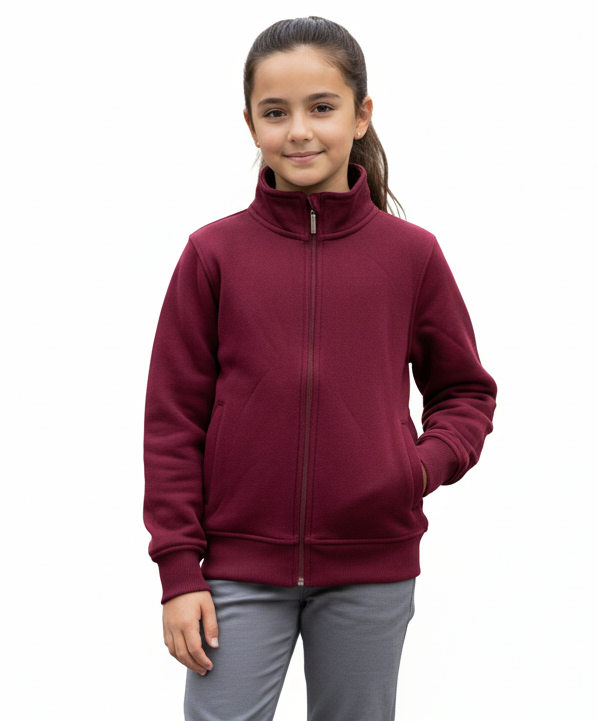 Fleece Zipper Jacket Burgundy - Unisex (4/5-16) 8.25 Per Piece BWU12