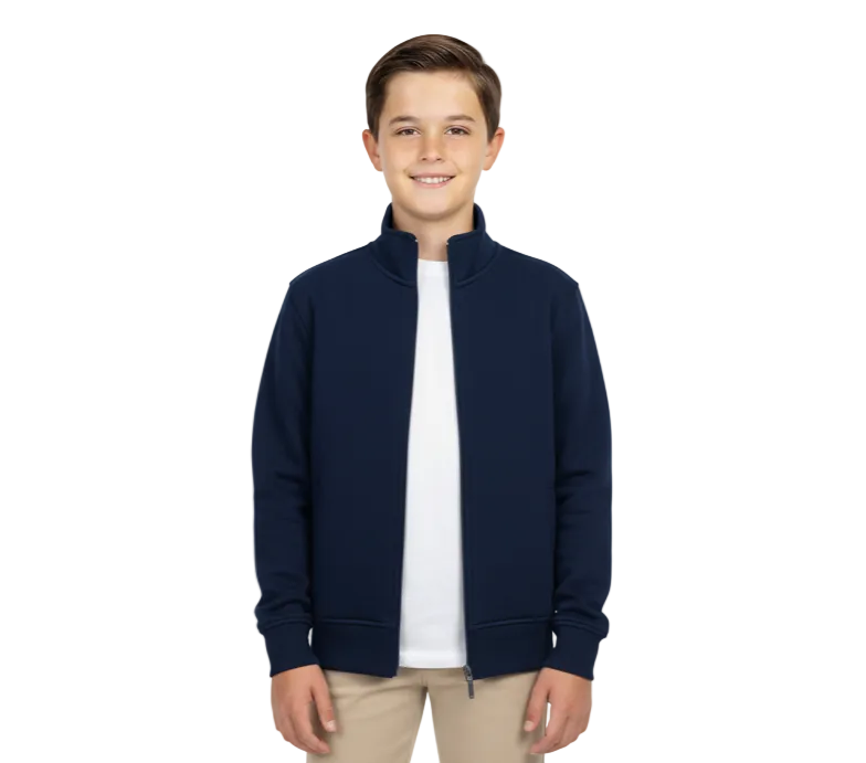 Fleece Zipper Jacket Navy - Unisex (4/5-16) 8.25 Per Piece BWU12