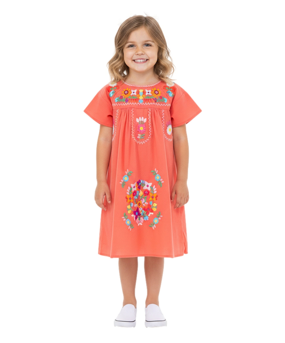 Traditional Mexican Girl Embroidered Dress 2-4, 5-8, 10-14.  $10 Per Piece. DR1948