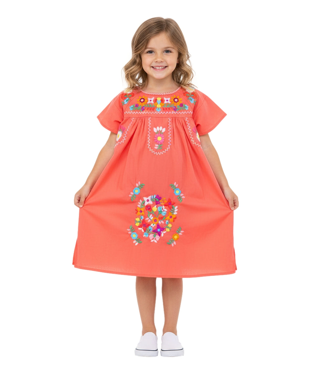 Traditional Mexican Girl Embroidered Dress 2-4, 5-8, 10-14.  $10 Per Piece. DR1948