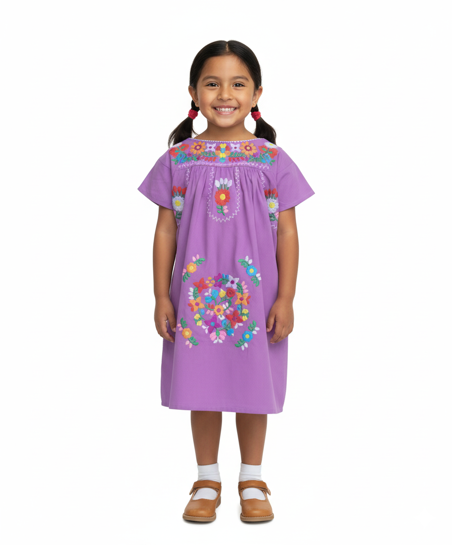 Traditional Mexican Girl Embroidered Dress 2-4, 5-8, 10-14.  $10 Per Piece. DR1948