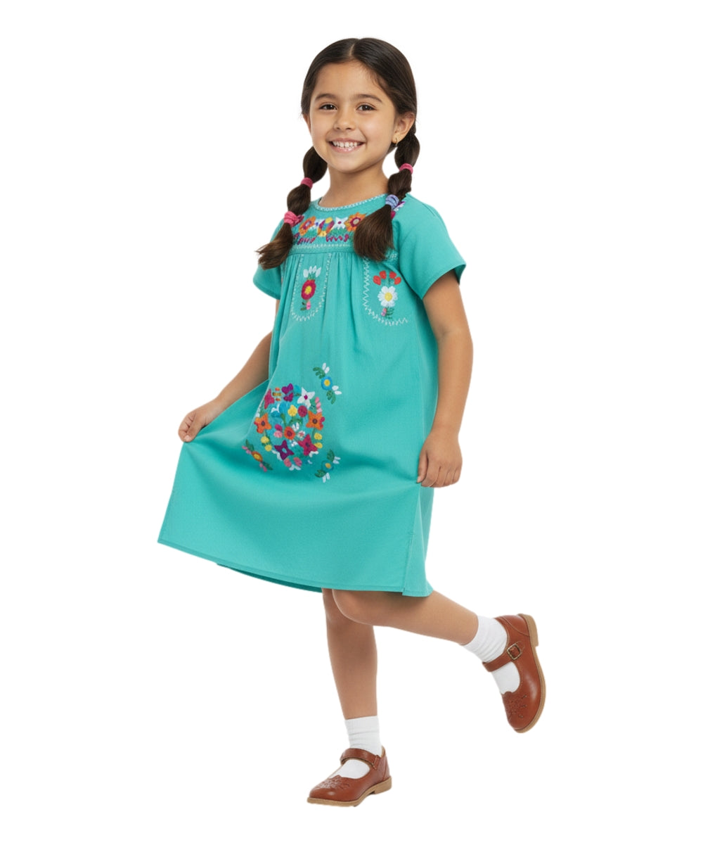 Traditional Mexican Girl Embroidered Dress 2-4, 5-8, 10-14.  $10 Per Piece. DR1948