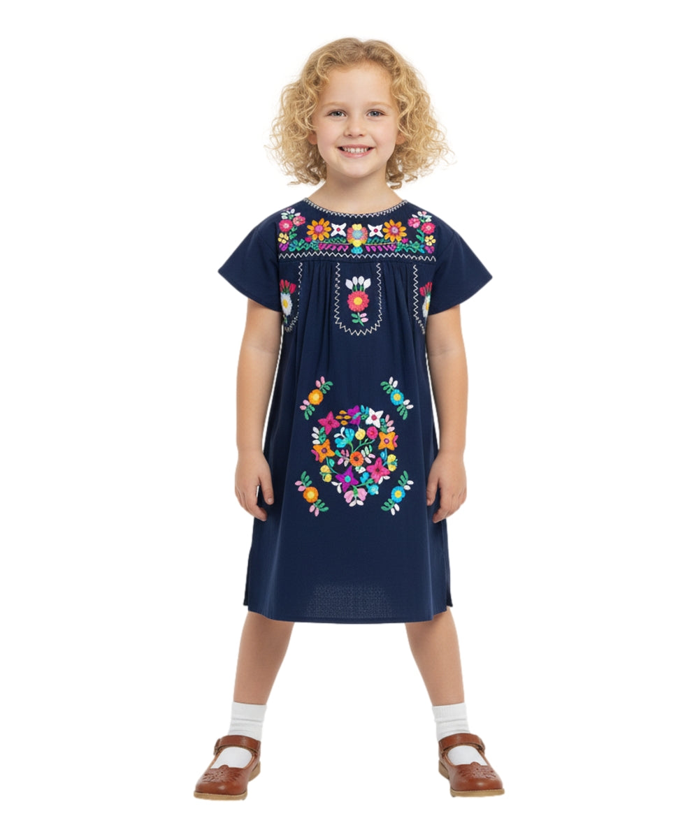 Traditional Mexican Girl Embroidered Dress 2-4, 5-8, 10-14.  $10 Per Piece. DR1948