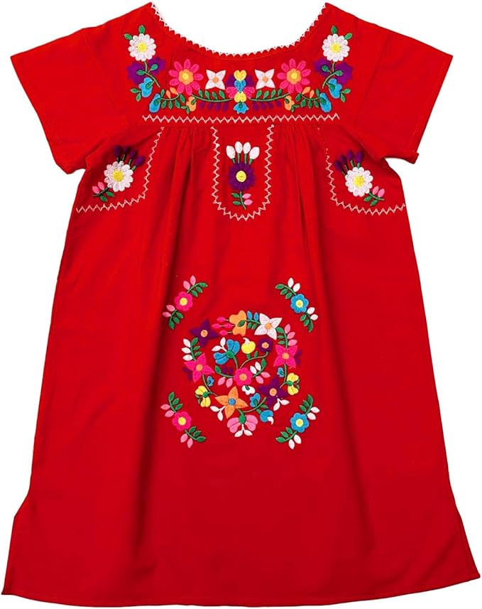 Traditional Mexican Girl Embroidered Dress 2-4, 5-8, 10-14.  $10 Per Piece. DR1948