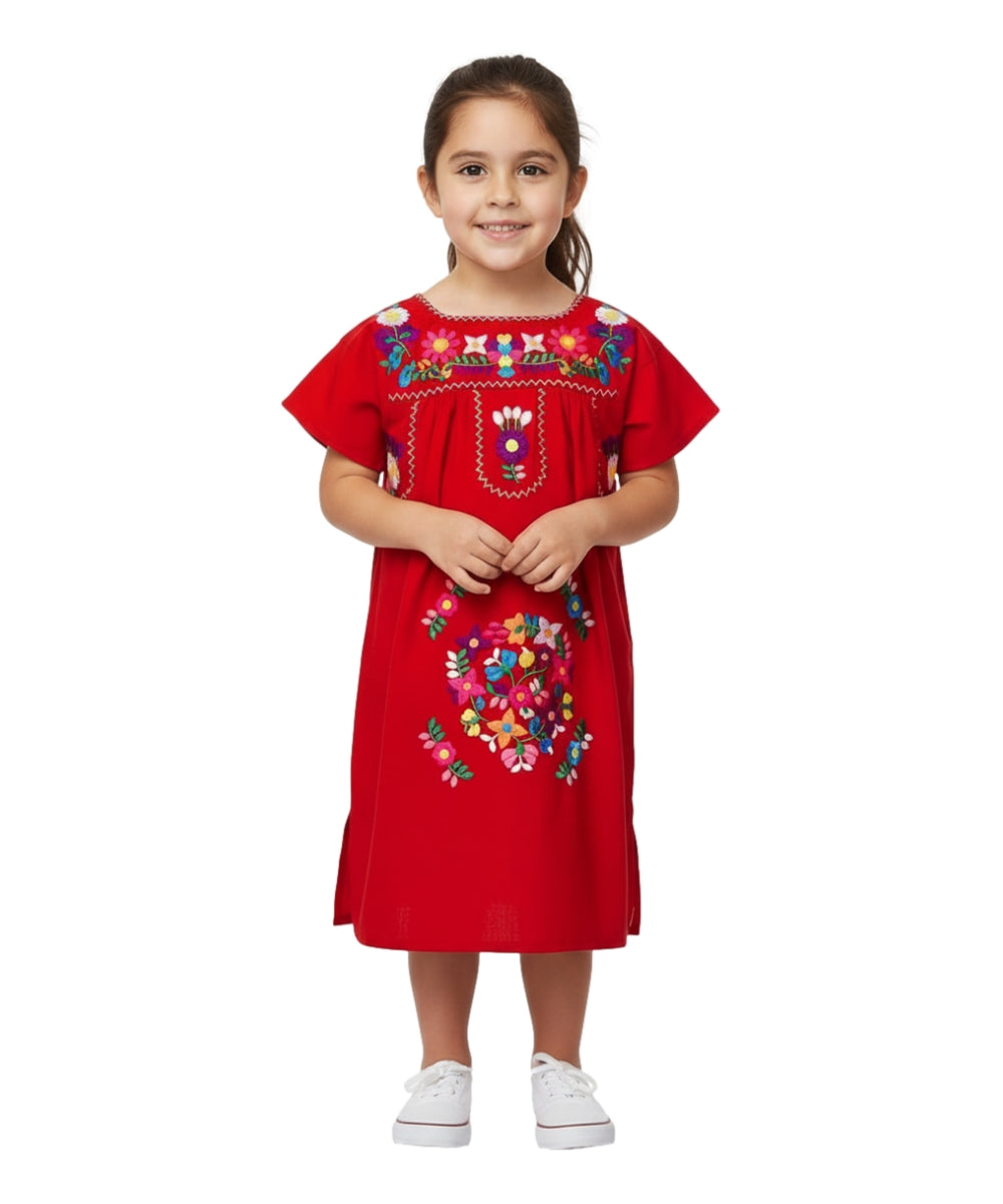 Traditional Mexican Girl Embroidered Dress 2-4, 5-8, 10-14.  $10 Per Piece. DR1948