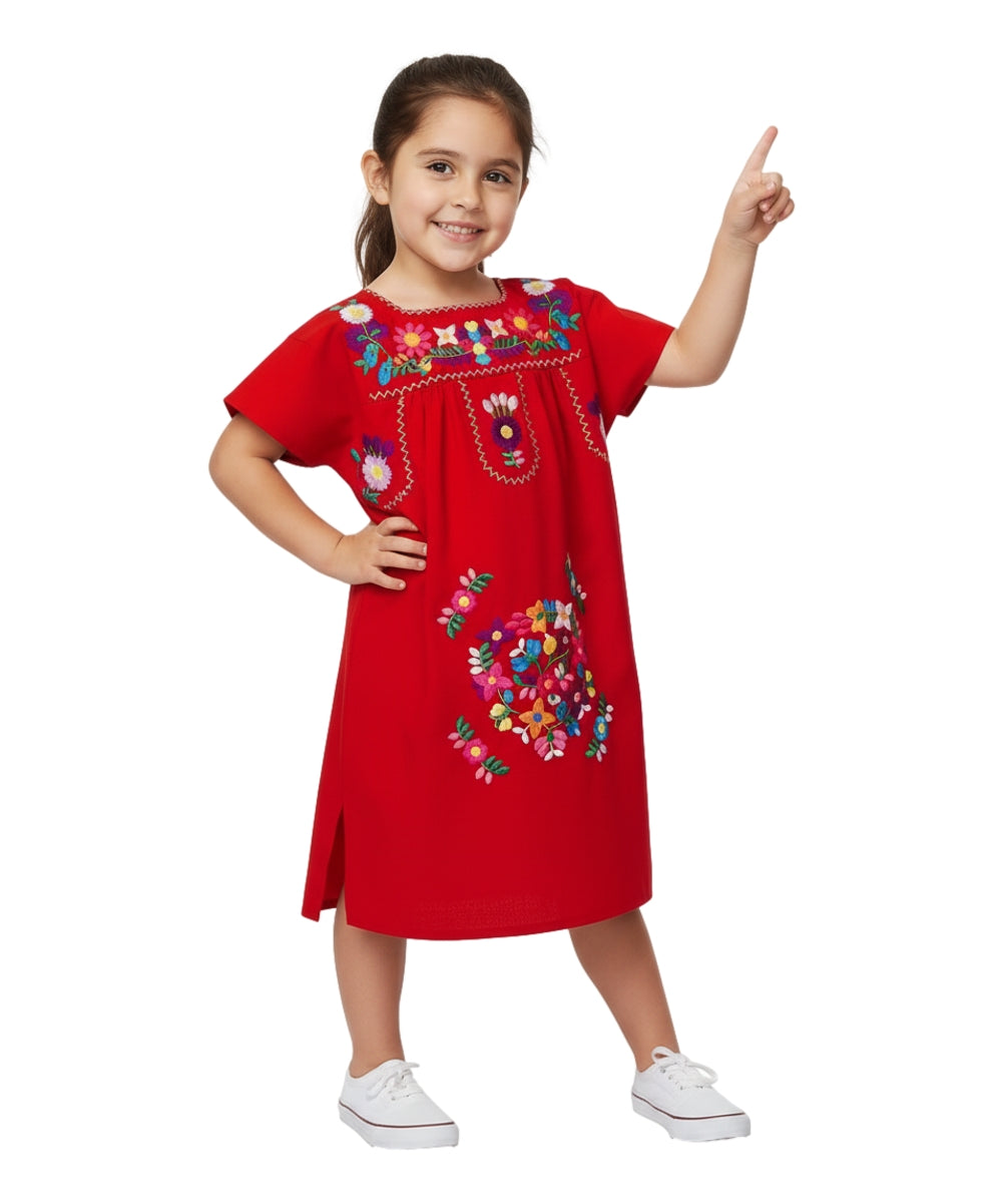 Traditional Mexican Girl Embroidered Dress 2-4, 5-8, 10-14.  $10 Per Piece. DR1948