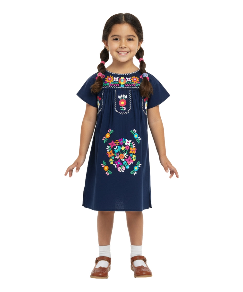 Traditional Mexican Girl Embroidered Dress 2-4, 5-8, 10-14.  $10 Per Piece. DR1948