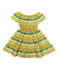 Girl's Honey Traditional Mexican Dress with Lace Trims (2-4) (5-8) (10-14) $10.00 Per Piece. DR1949