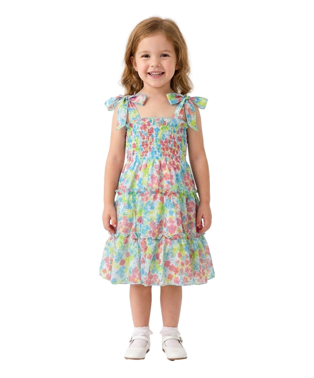 Girl Mix Colors Lined Chiffon Dress (2-4) $6.00 (5-8) $7.00 and (10-14) $7.50 Per Piece. DR1956
