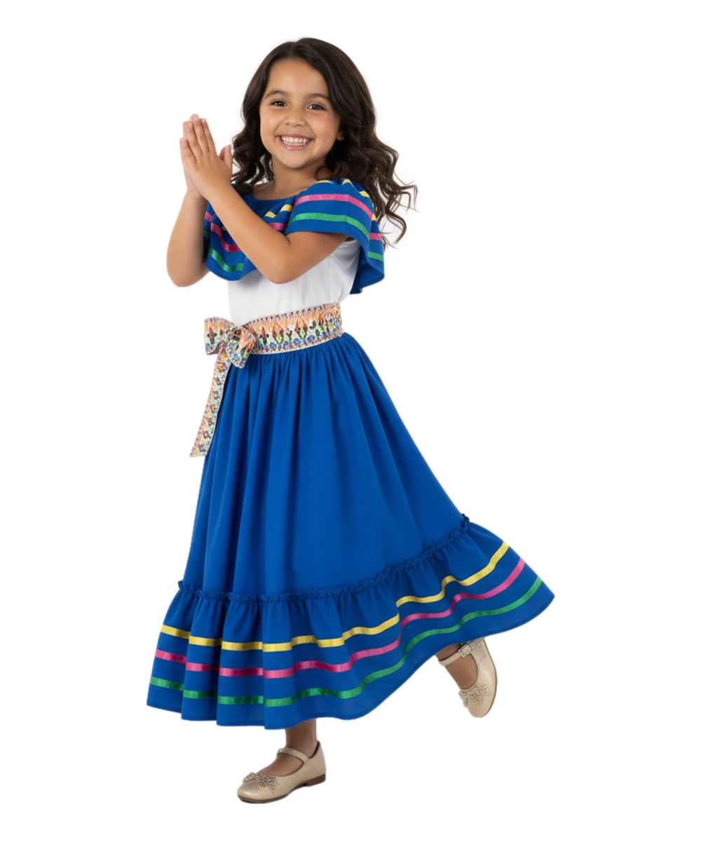 Fancy Royal Blue Traditional Mexican Cinco De Mayo Fiesta Dress (4-14) – unik Wholesale Fancy Royal Blue Traditional Mexican Cinco De Mayo Fiesta Dress (4-14) – unik Wholesale