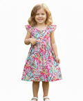 Tropical Rayon Floral Dress (2-4), (5-8) $6.00 Per Piece. DR2120