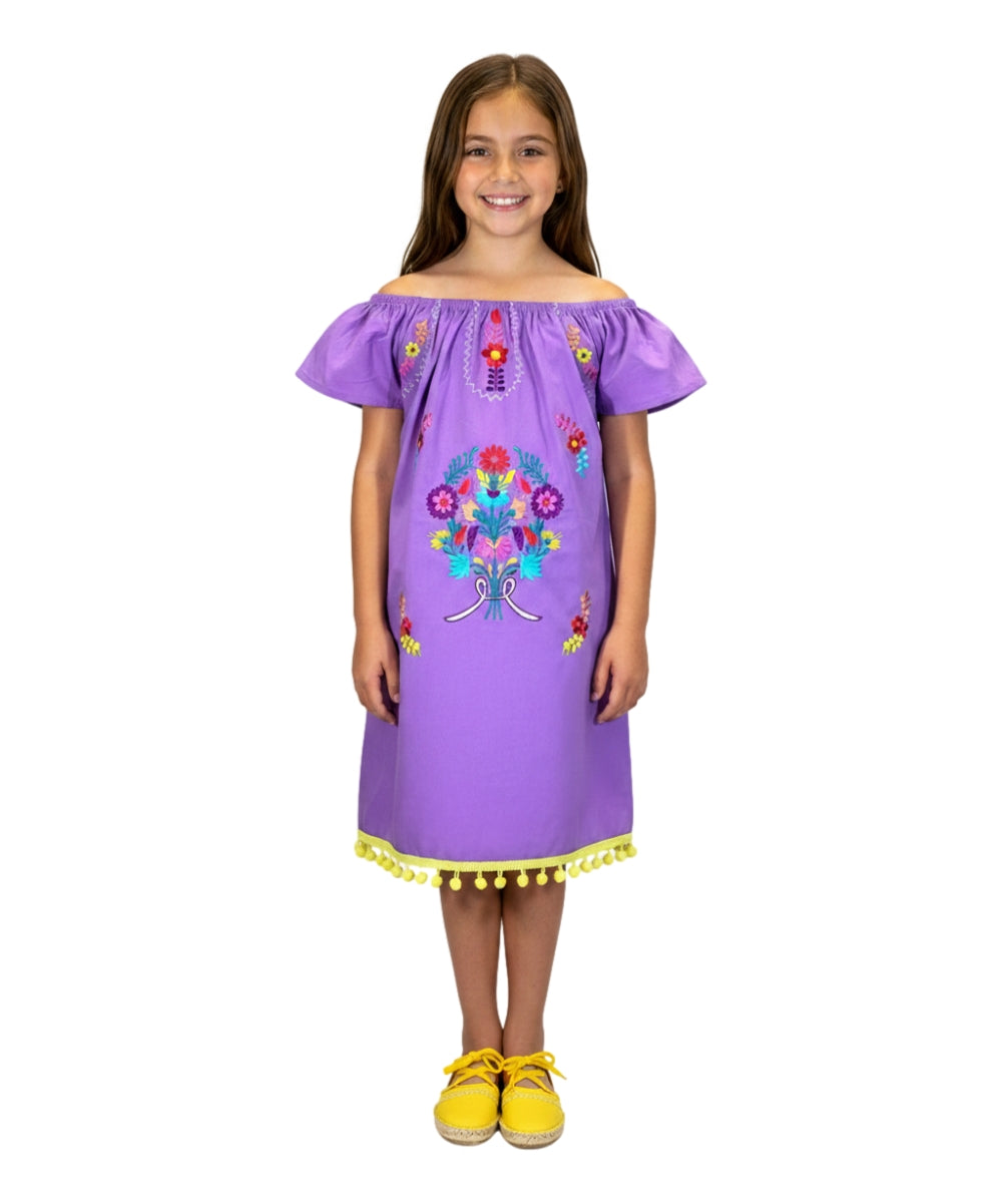 Lilac Embroidered Flower Dress (12M-24M) $9.50 (2-4) $10.00 And (5-8) $10.00 Per Piece. DR2141