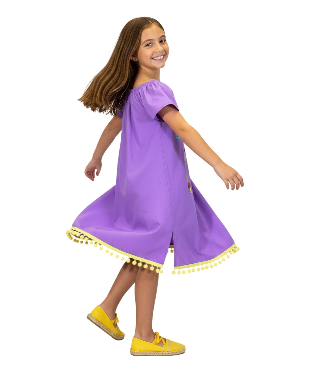 Lilac Embroidered Flower Dress (12M-24M) $9.50 (2-4) $10.00 And (5-8) $10.00 Per Piece. DR2141
