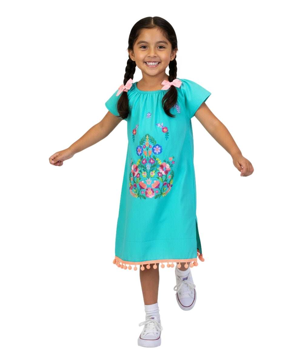 Rayon Mint Embroidered Flower Dress (12M-24M) $9.50 (2-4) $10.00 And (5-8) $10.00 Per Piece. DR2141