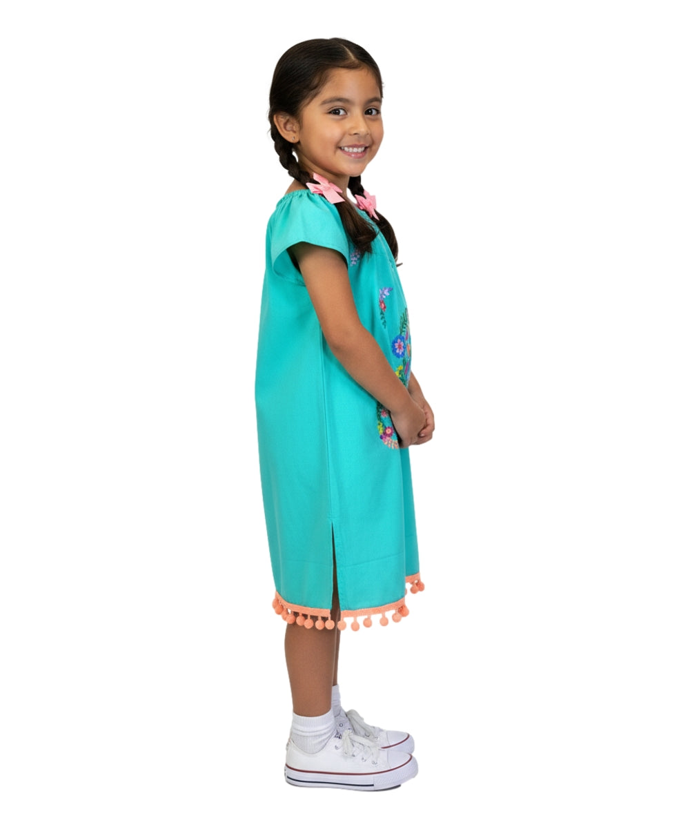 Rayon Mint Embroidered Flower Dress (12M-24M) $9.50 (2-4) $10.00 And (5-8) $10.00 Per Piece. DR2141