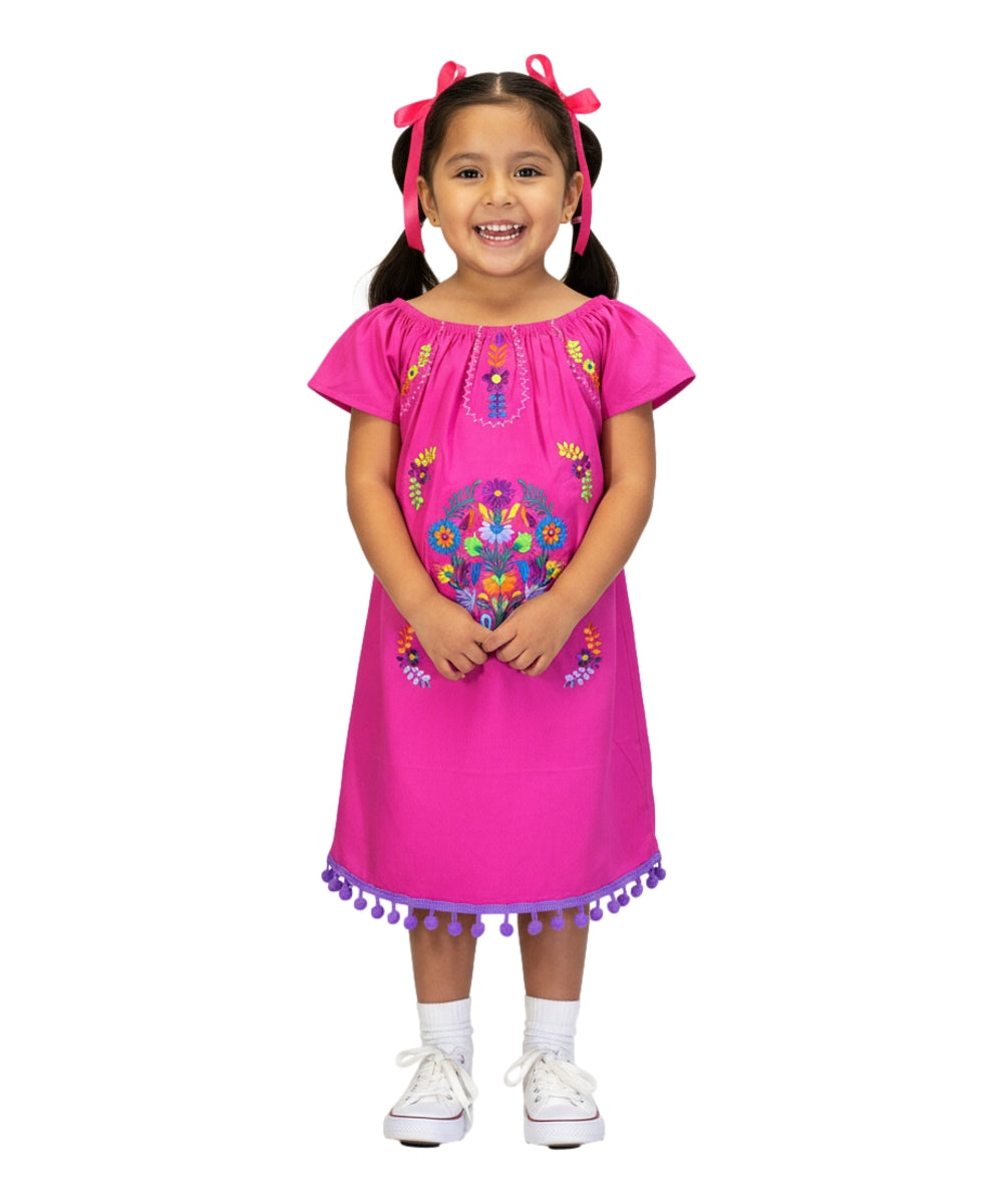 Pink Embroidered Flower Dress (12M-24M) $9.50 (2-4) $10.00 And (5-8) $10.00 Per Piece.DR2141