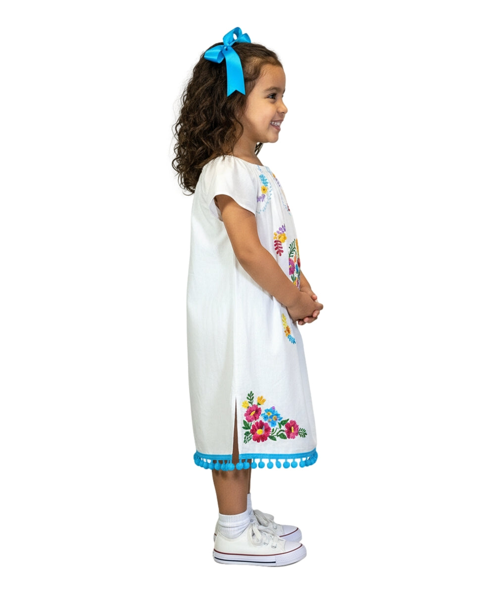 White Embroidered Flower Dress (12M-24M) $9.50 (2-4) $10.00 And (5-8) $10.00 Per Piece