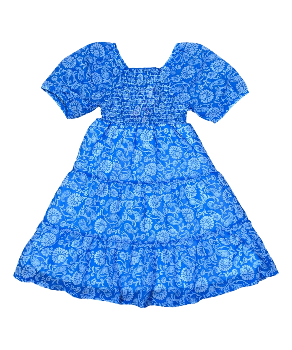 Girl Lined Chiffon Multi Tier Short Sleeve Dress (2-4), (5-8) $6.00 Per Piece. DR2234