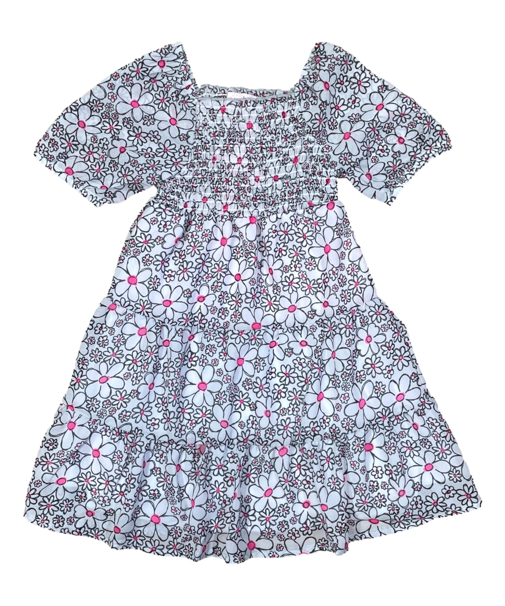 Girl Lined Chiffon Multi Tier Short Sleeve Dress (2-4), (5-8) $6.00 Per Piece. DR2234