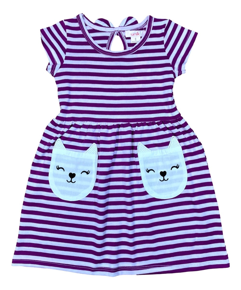 Stripe Kitty Cat Pocket Dress 2-4, 5-8, 10-14  $6 Per Piece. DR2236