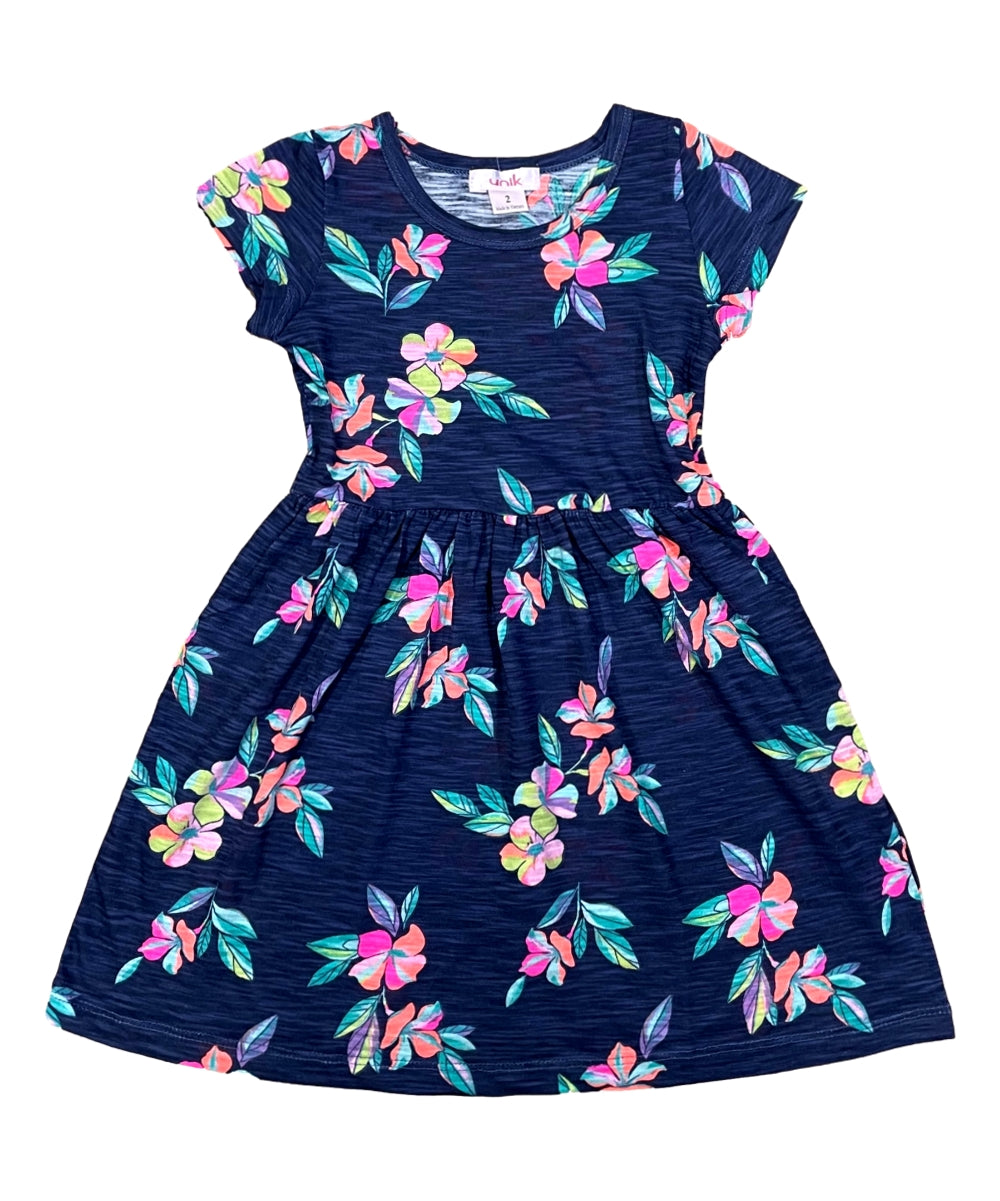 Tropical Fun Floral Cotton Dress (2-4),  (5-8) $6.00 Per Piece. DR2237