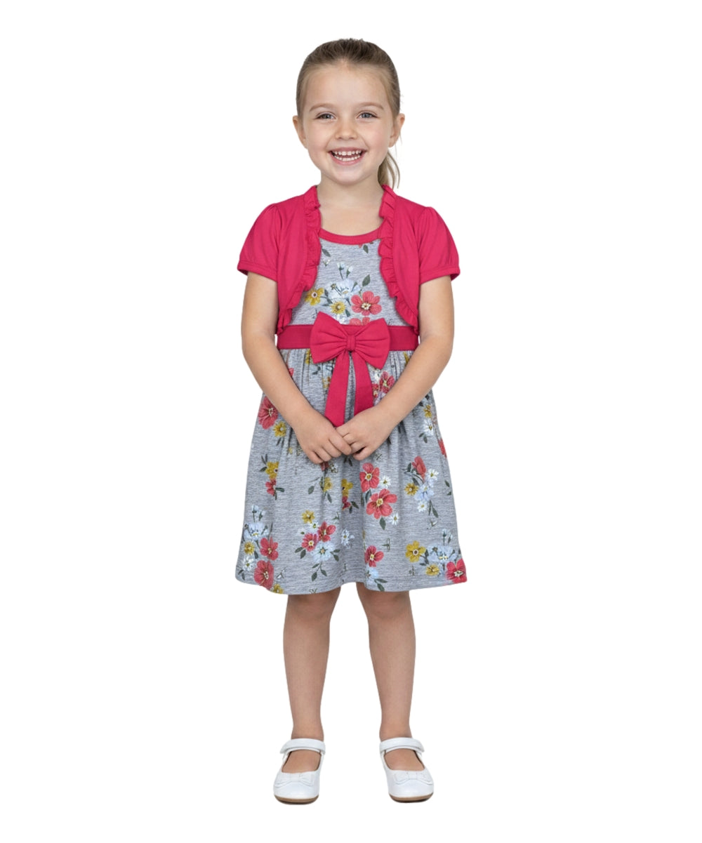 Cotton Tropical Dress with Removable Cardigan.  Size (12m-24m), (2-4), (5-8) $6 per unit. DR2238