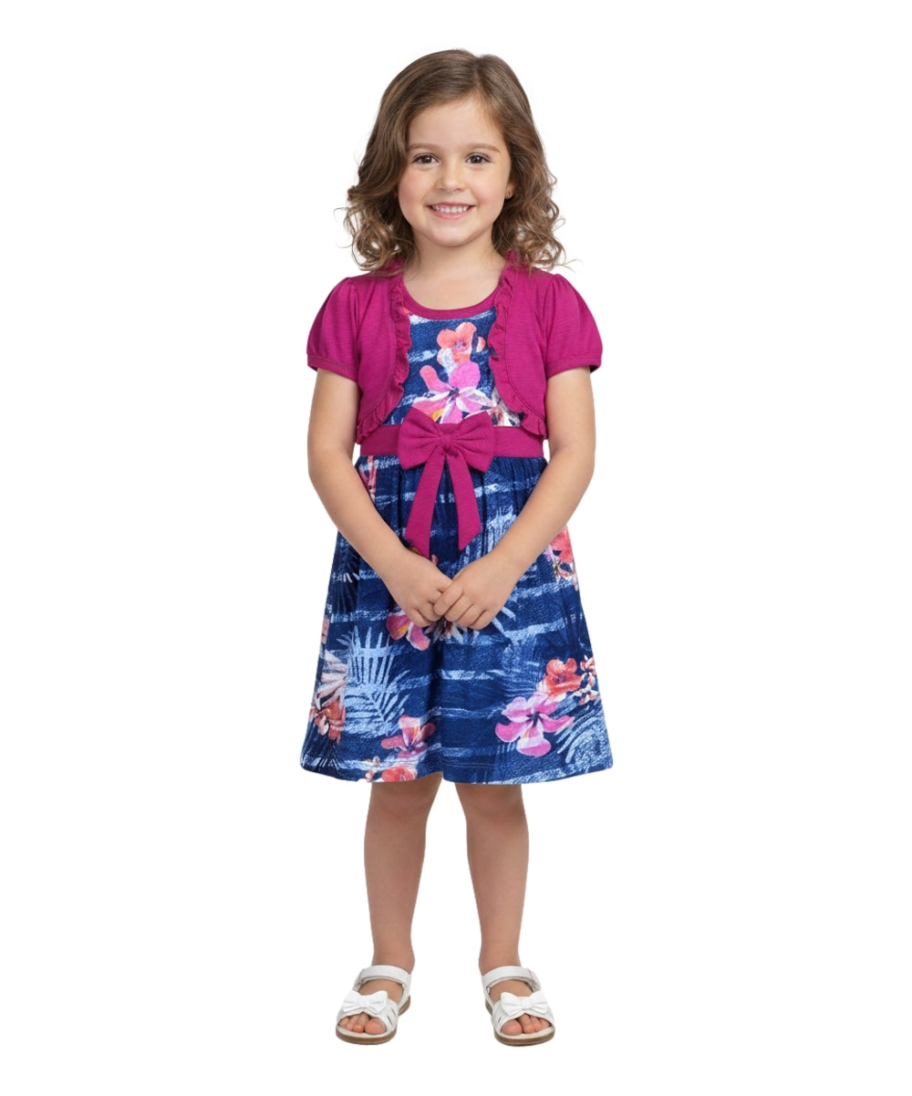 Cotton Tropical Dress with Removable Cardigan.  Size (12m-24m), (2-4), (5-8) $6 per unit. DR2238