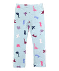 Girl Cotton Leggings - Aqua Dino (2-12) $3.25 Per piece GB700