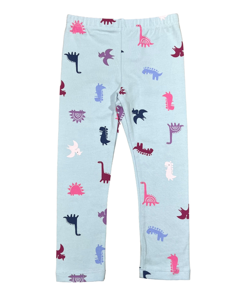 Girl Cotton Leggings - Aqua Dino (2-12) $3.25 Per piece GB700