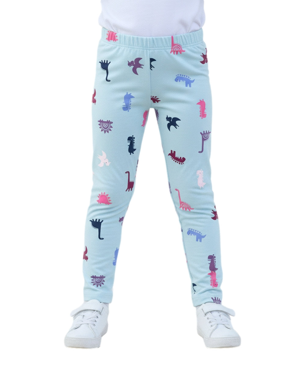 Girl Cotton Leggings - Aqua Dino (2-12) $3.25 Per piece GB700