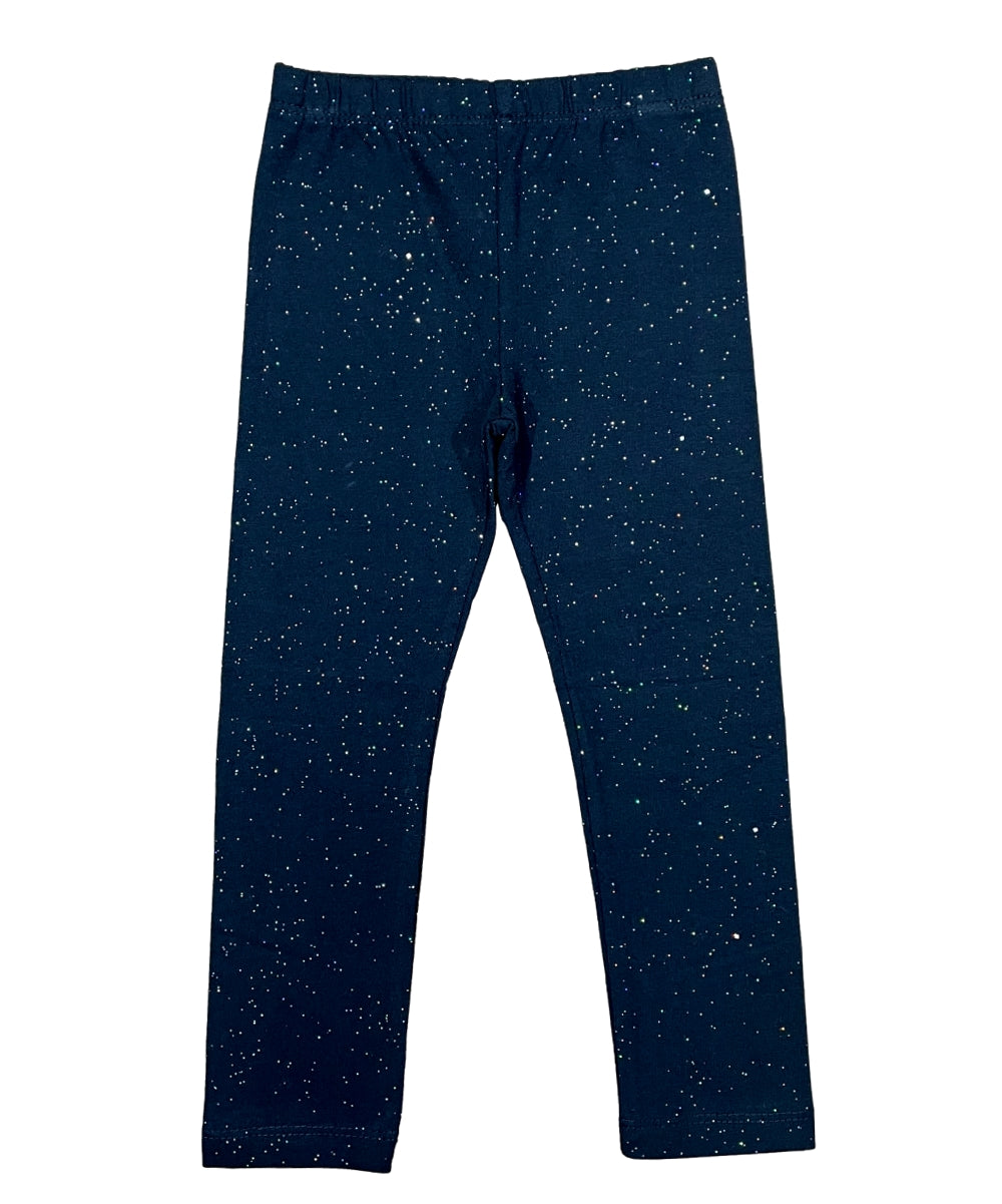 Cotton Girl Leggings - Black Glitter (2-12) $3.25 Per Piece GB700