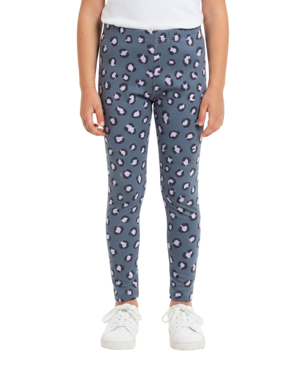 Girl Cotton Leggings - Grey Leopard (2-12) $3.25 Per piece GB700