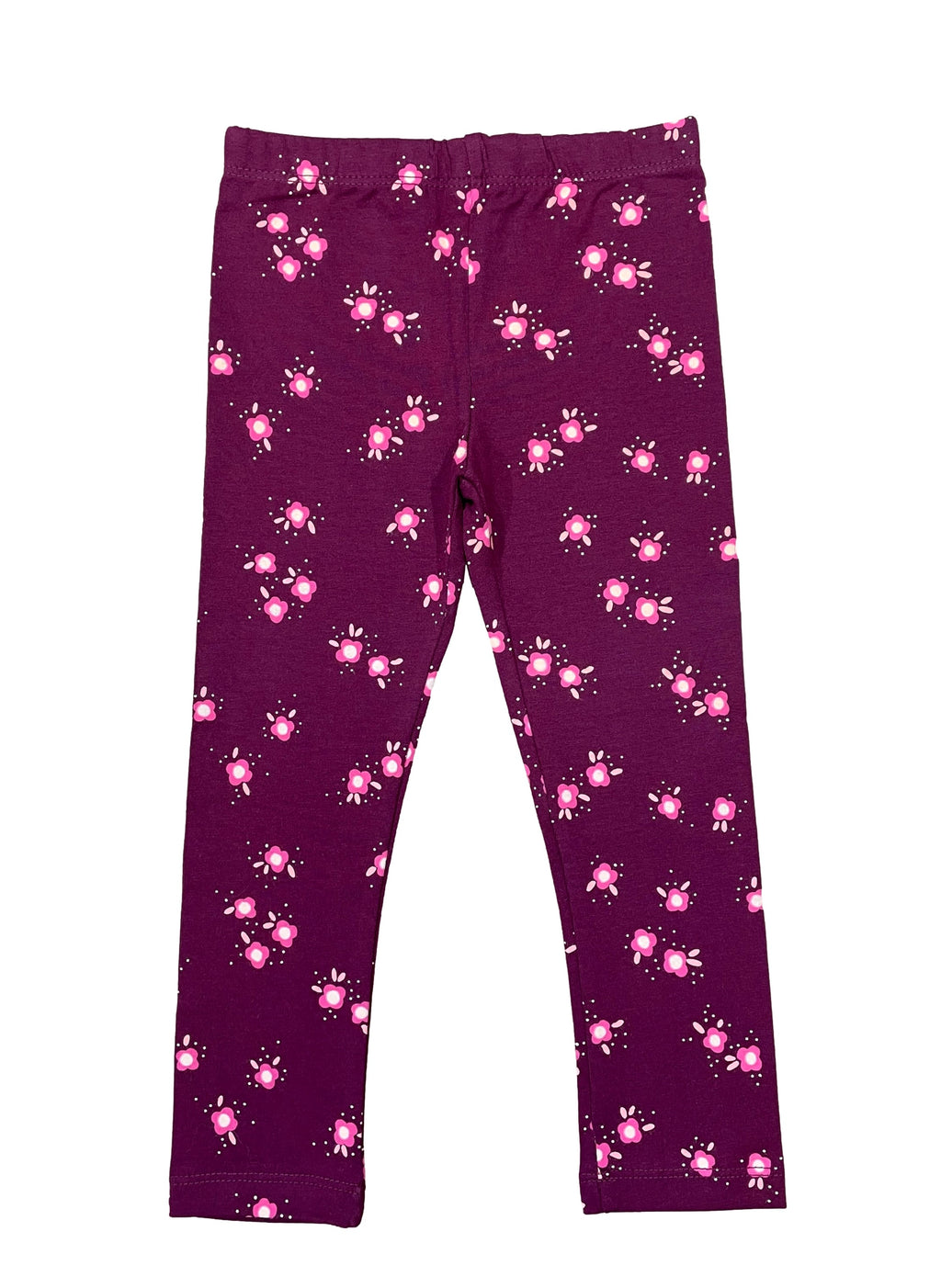 Girl Cotton Leggings - Maroon Floral (2-12) $3.25 Per piece GB700