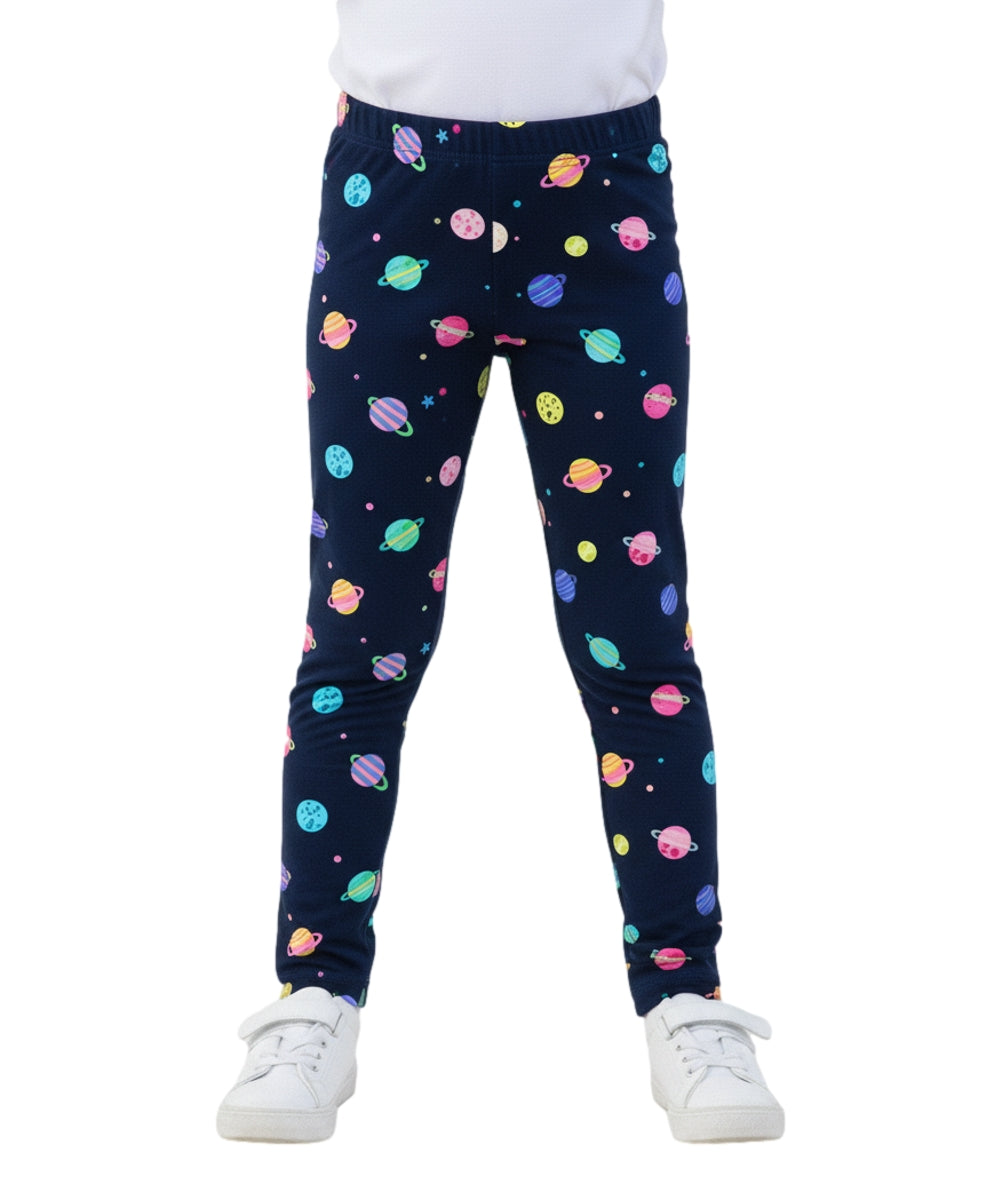 Girl Cotton Leggings - Navy Galaxy (2-12) $3.25 Per piece GB700