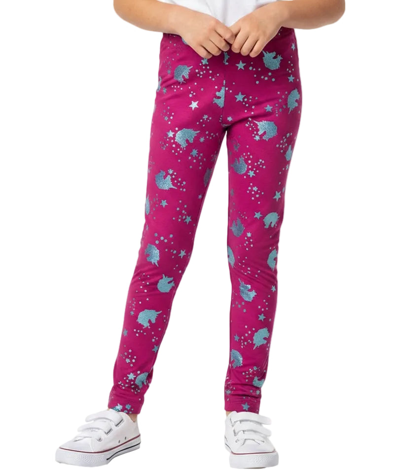 Girl Cotton Leggings - Pink Unicorn (2-12) $3.25 Per piece GB700