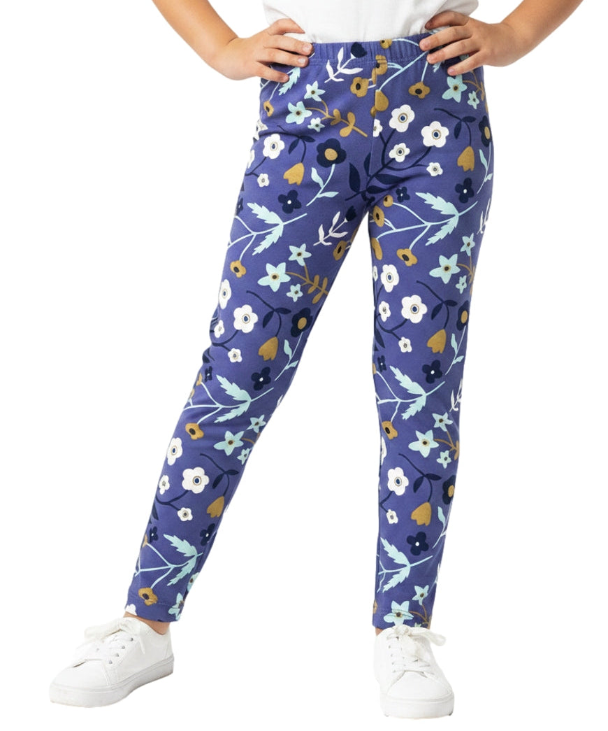 Girl Cotton Leggings - Purple Floral (2-12) $3.25 Per piece GB700