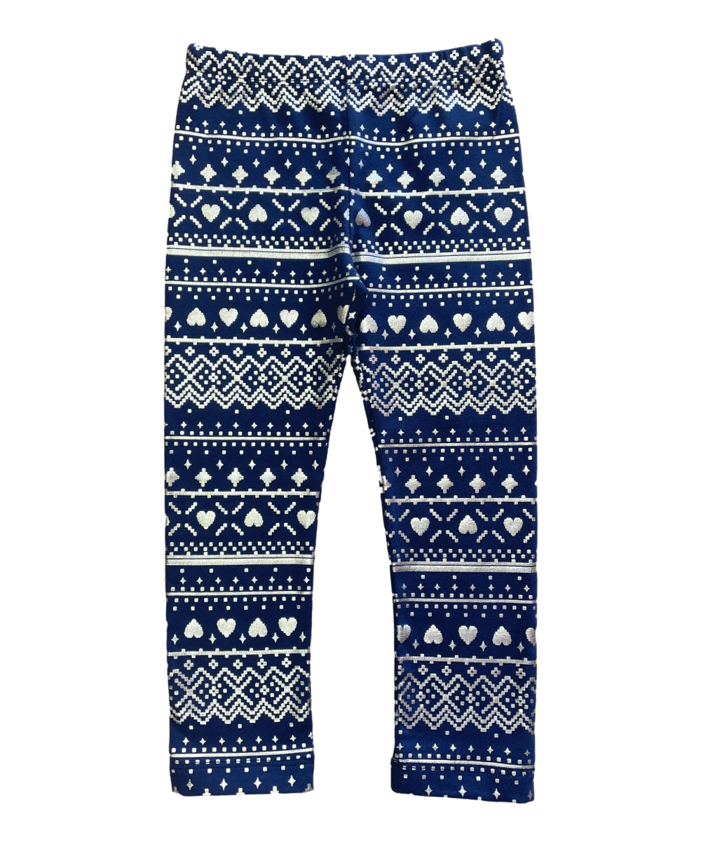 Girl Cotton Leggings - Silver X Hearts (2-12) $3.25 Per piece GB700
