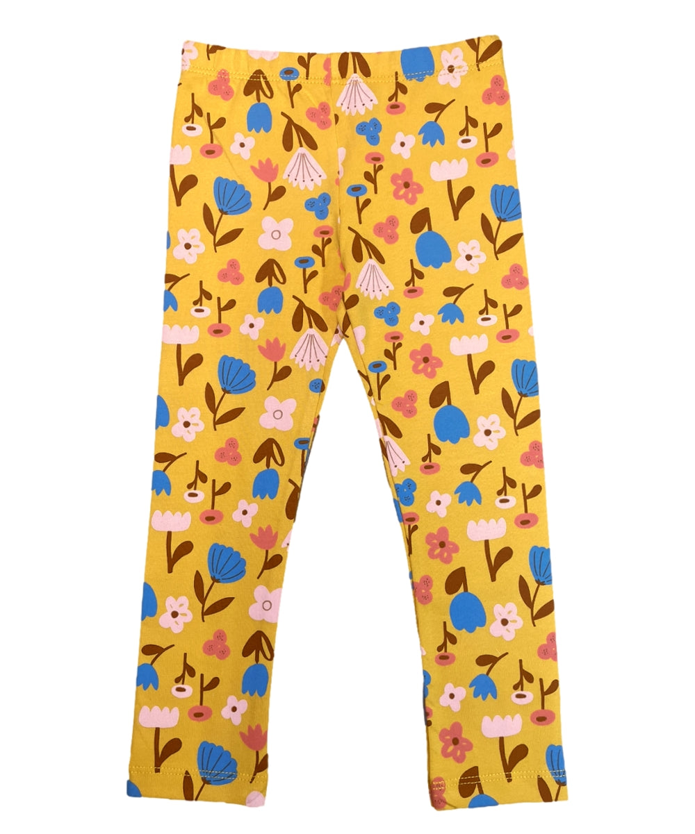 Girl Cotton Leggings - Yellow Floral (2-12) $3.25 Per piece GB700