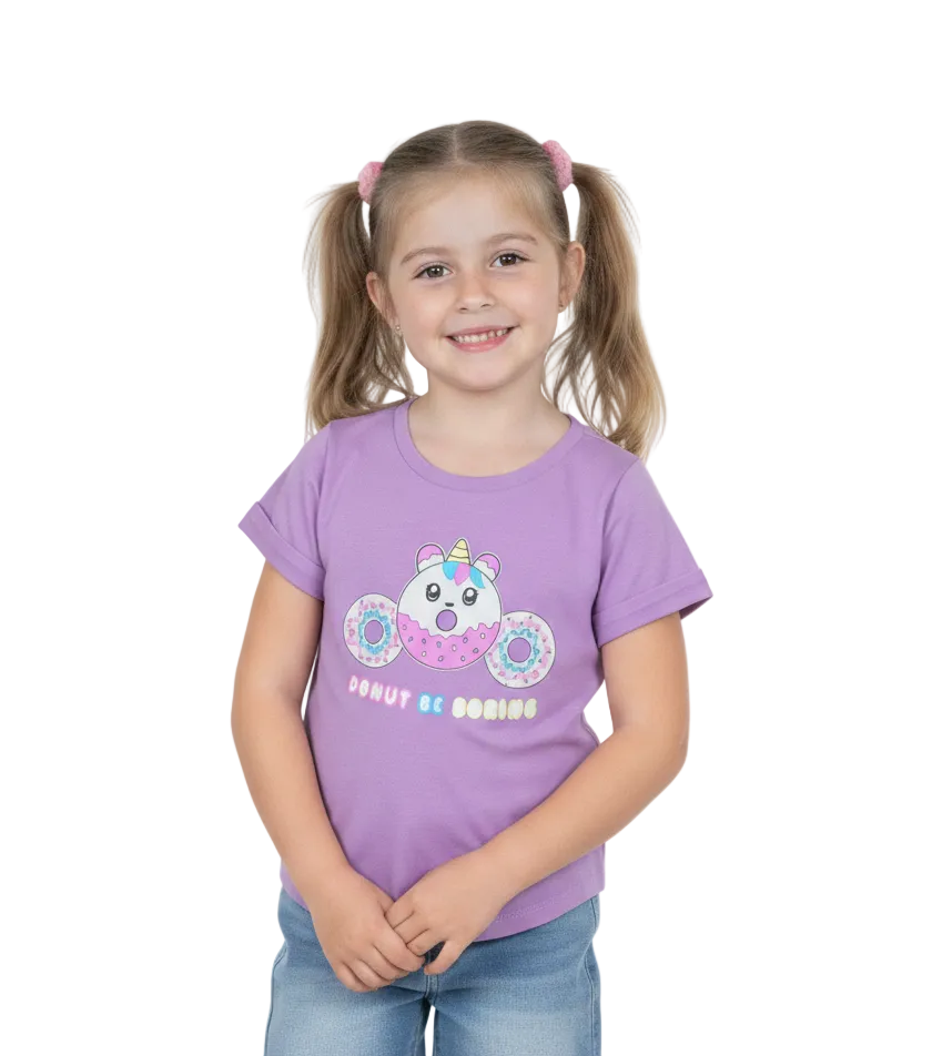 Girl 'Donut Be Boring' T-Shirt - Lavender  2-12 (6 Pack) $3.00 Per Piece GB719