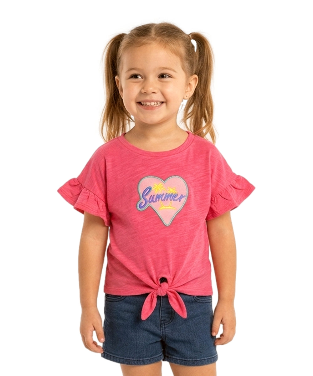 Girl Summer Heart Top - Coral  2-12 (6 Pack)  $3.00 per piece BG721