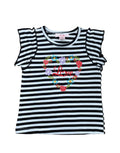 Embroidered :Floral Heart on Stripes Top Size 2-12 ( Pack of 6)  $3 per piece. GB726