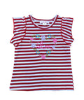 Girl Embroidered Floral Heart on Stripes Top - Red 2-12 (6 Pack) $3.50 per piece. GB726