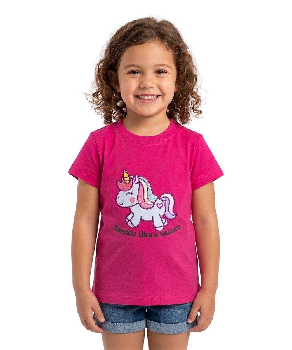Unik Girl Sparkle Like a Unicorn Cotton Top Size 2-12 ( pack of 6)  $3.50 per piece. GB740