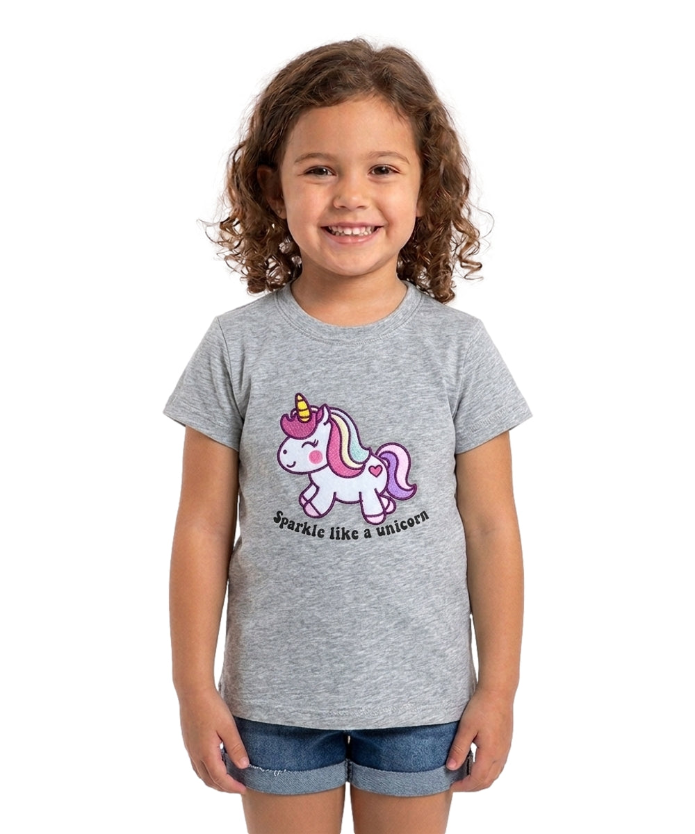 Unik Girl Sparkle Like a Unicorn Cotton Top Size 2-12 ( pack of 6)  $3.50 per piece. GB740