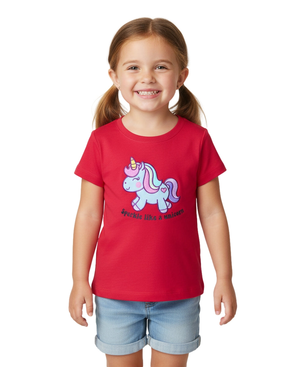 Unik Girl Sparkle Like a Unicorn Cotton Top Size 2-12 ( pack of 6)  $3.50 per piece. GB740
