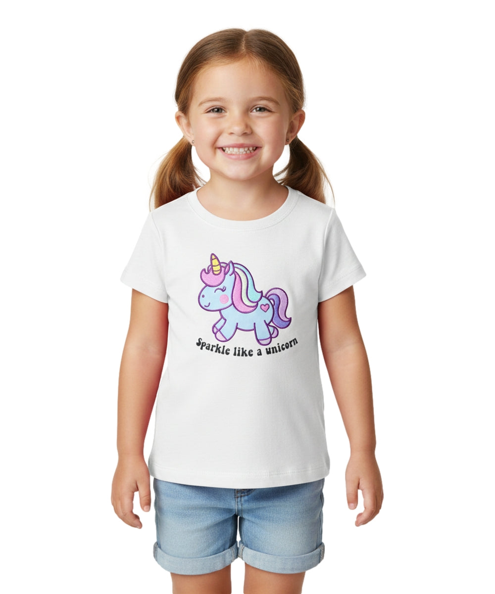 Unik Girl Sparkle Like a Unicorn Cotton Top Size 2-12 ( pack of 6)  $3.50 per piece. GB740